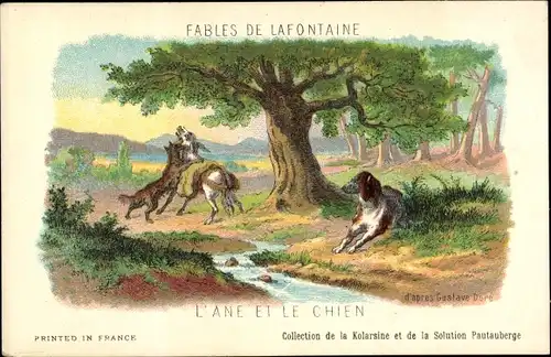 Künstler Ak Doré, Gustave, Fables de Lafontaine, L'Ane et le Chien