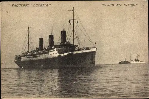 Ak Compagnie de Navigation Sud Atlantique, Paquebot Lutetia, Dampfer