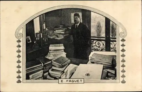Ak Schriftsteller Émile Faguet, Portrait, Bücher