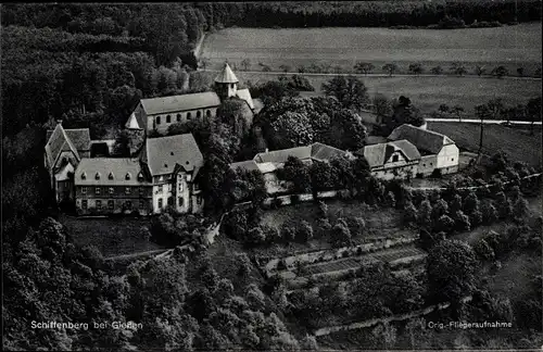 Ak Gießen an der Lahn Hessen, Schiffenberg, Vogelschau