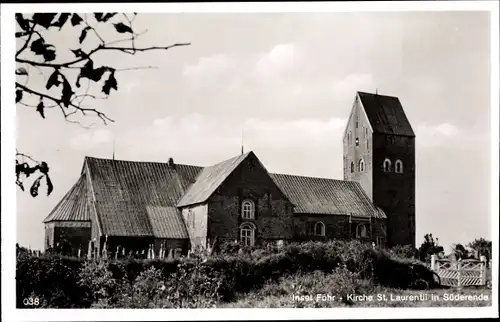 Ak Süderende b. Wyk auf Föhr, Kirche St.  Laurentii