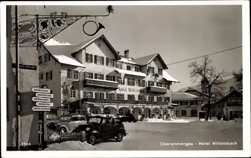 Ak Oberammergau in Oberbayern, Hotel Wittelsbach im Winter