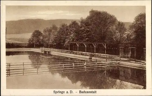 Ak Springe am Deister, Partie in der Badeanstalt, Schwimmbecken