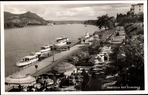 Ak Bad Godesberg Bonn am Rhein, Rheinblick, Terrasse
