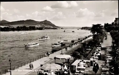 Ak Bad Godesberg Bonn am Rhein, Rheinblick, Terrasse