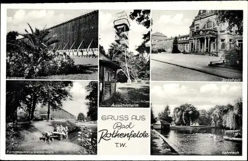 Ak Bad Rothenfelde am Teutoburger Wald, Gradierwerk, Badehaus, Aussichtsturm