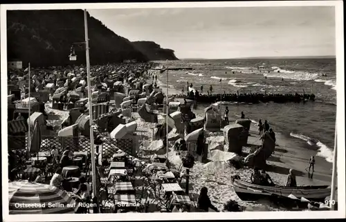Ak Ostseebad Sellin auf Rügen, Strandleben