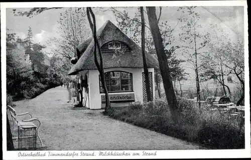 Ak Ostseebad Timmendorfer Strand, Milchhäuschen am Strand