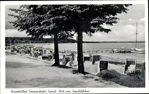 Ak Ostseebad Timmendorfer Strand, Blick vom Seeschlößchen, Strand