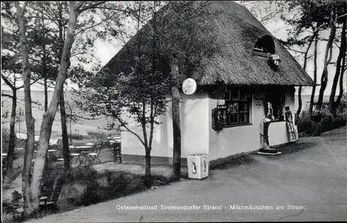 Ak Ostseebad Timmendorfer Strand, Milchhäuschen am Strand