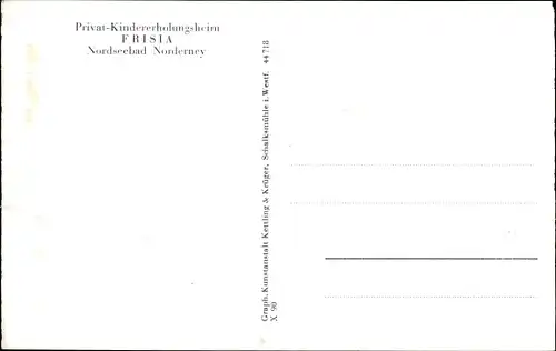 Ak Norderney in Ostfriesland, Frisia Privat Kindererholungsheim