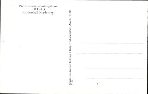 Ak Norderney in Ostfriesland, Frisia Privat Kindererholungsheim