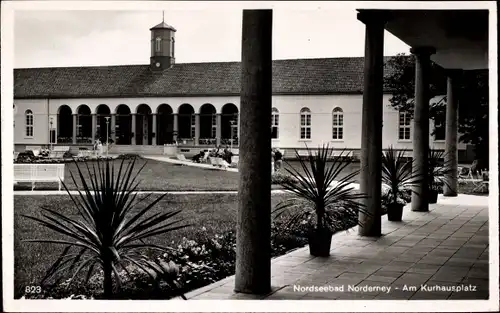 Ak Norderney Nordseebad, Partie am Kurhausplatz, Palmen