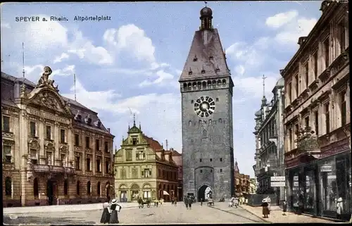 Ak Speyer am Rhein, Altpörtelplatz