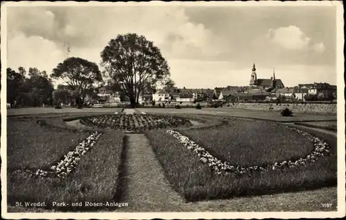 Ak Sankt Wendel im Saarland, Park- und Rosenanlagen