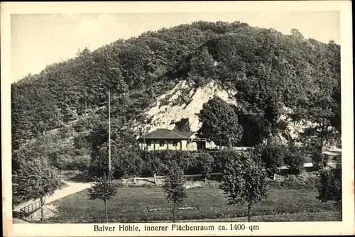 Ak Balve Nordrhein Westfalen, Balvener Höhle, Außenansicht, Berg, Hönnetal