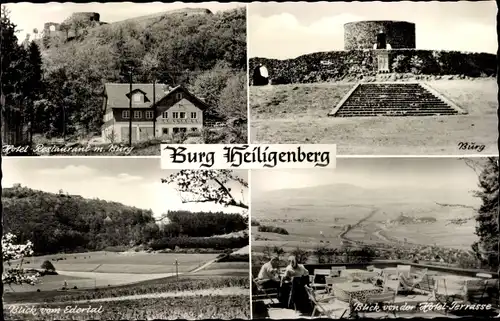 Ak Gensungen Felsberg im Schwalm Eder Kreis, Burg Heiligenberg, Hotel Restaurant