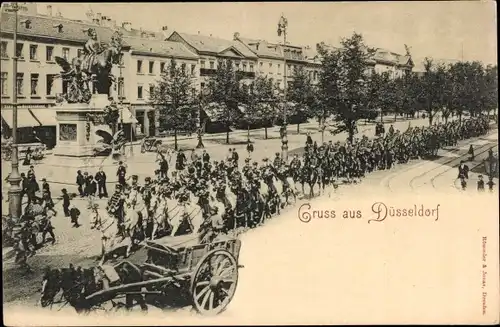 Ak Düsseldorf am Rhein, Parade, Denkmal