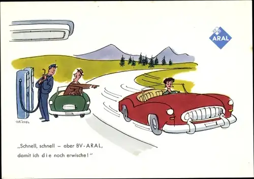 Ak Reklame, ARAL, BV Oel Spezial, Tankstelle