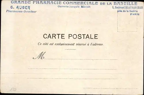 Ak Baume Corail, Grande Pharmacie Commerciale de la Bastille, Bvd. Beaumarchais