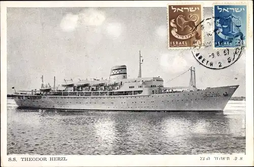 Ak Israelisches Passagierschiff SS Theodor Herzl, ZIM