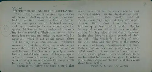 Stereo Ak In the Highlands of Scotland, The Old Broom Maker, schottischer Besenbinder
