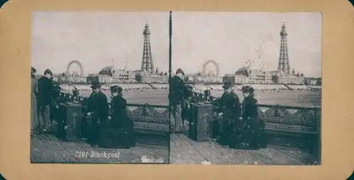 Stereo Ak Blackpool Lancashire England, On the Pier