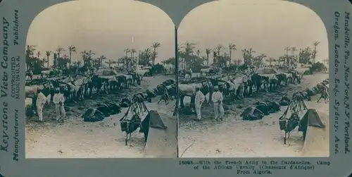 Stereo Ak With the French Army in the Dardanelles, Camp Chasseurs d'Afrique, Algerien