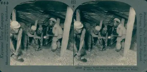 Stereo Ak Johannesburg Südafrika, Gold Mining, Developing a drift in Crown Mine