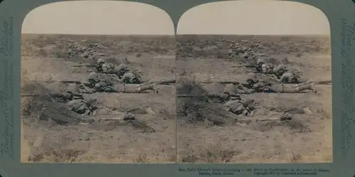 Stereo Ak Dreifontein Südafrika, Kelly Kenny's Infantry on the march to Bloemfontein, Boer War
