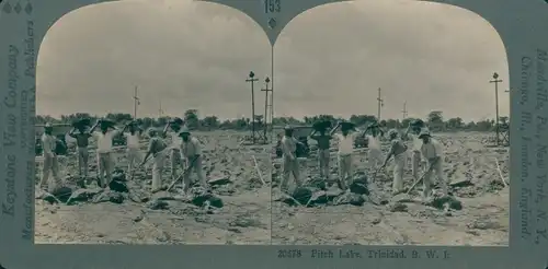 Stereo Ak La Brea Pitch Lake Trinidad BWI, Asphaltsee, Arbeiter