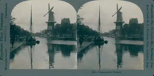Stereo Ak Characteristic Holland, Niederlande, Windmühle