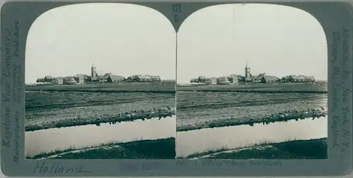 Stereo Ak Netherlands, A Fishing Village, Niederländisches Fischerdorf