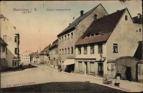 Ak Hainichen in Sachsen, Untere Langestraße