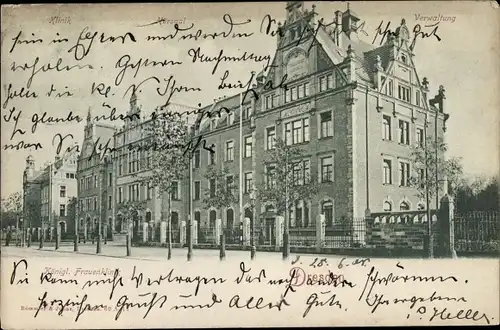 Ak Dresden Altstadt Johannstadt, Königliche Frauenklinik, Hörsaal, Verwaltung