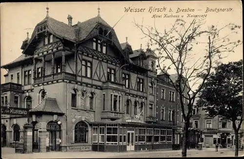 Ak Dresden Weißer Hirsch, Hotel Kurhaus, Kaisercafe, Bautzner Straße, Zum Kurbad