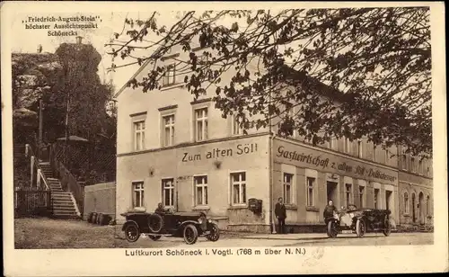 Ak Schöneck im Vogtland, Gastwirtschaft Zum alten Söll, Friedrich August Stein