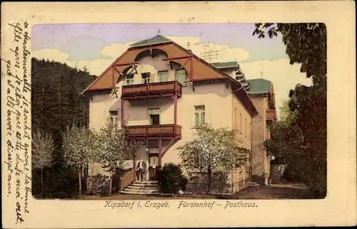 Ak Kipsdorf Altenberg im Erzgebirge, Fürstenhof, Posthaus