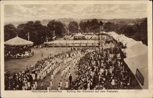 Ak Naumburg an der Saale, Naumburger Kirschfest, Aufzug der Mädchen, Festplatz