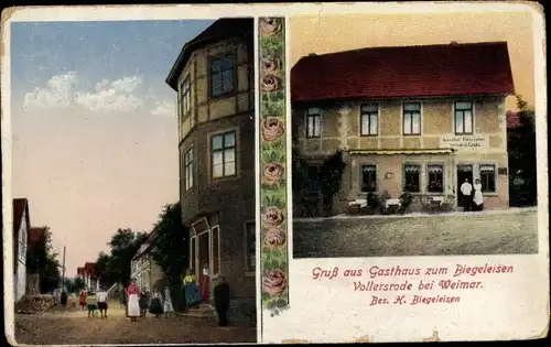 Ak Vollersrode Vollersroda im Weimarer Land, Gasthaus zum Biegeleisen