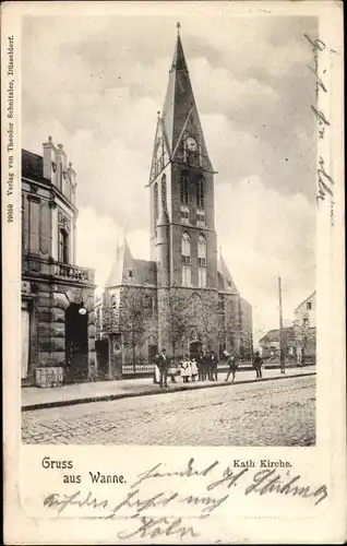 Ak Wanne Herne im Ruhrgebiet, Kath. Kirche