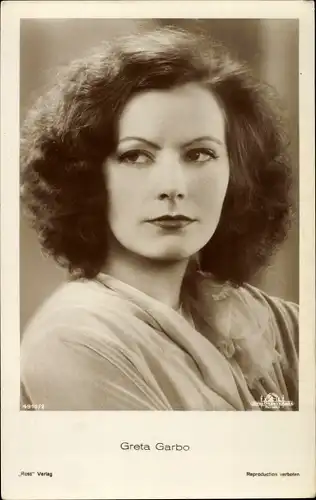 Ak Schauspielerin Greta Garbo, Portrait