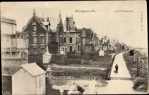 Ak Hermanville Calvados, La Promenade