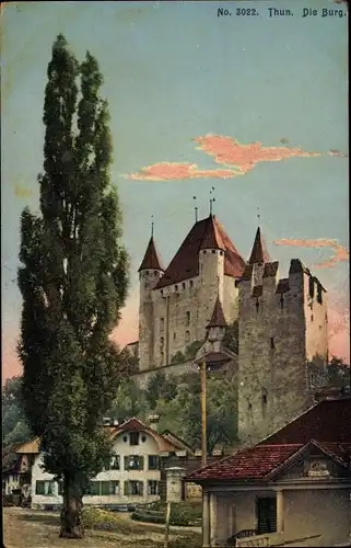 Ak Thun Kanton Bern Schweiz, Die Burg