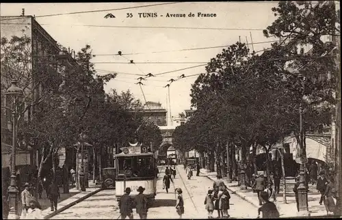 Ak Tunis Tunesien, Avenue de France, Tramway Number 9