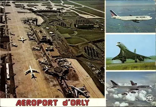 Ak Orly Val de Marne, Paris Orly, Aeroport, Concorde, Landefeld, Airbus A300 B2, Boeing 747