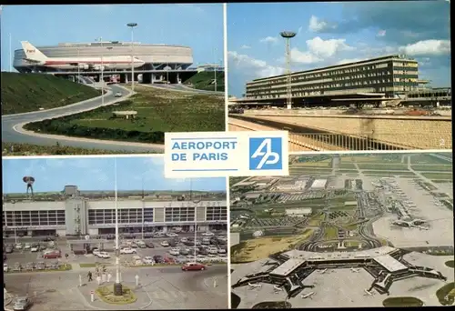 Ak Flughäfen von Paris, Charles de Gaulle, Orly-Sud, Bourget, Orly-Ouest