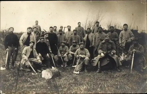 Foto Ak Französische Soldaten, 1.WK, Dritte Republik, Gruppenbild