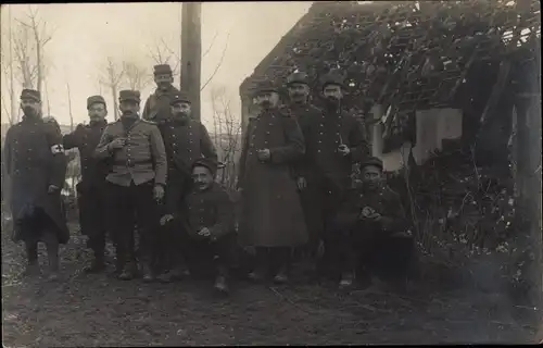 Foto Ak Französische Soldaten, 1.WK, Dritte Republik, Gruppenbild