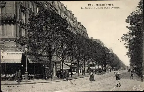 Ak Paris XVIII. Buttes-Montmartre, Le Boulevard Ornano